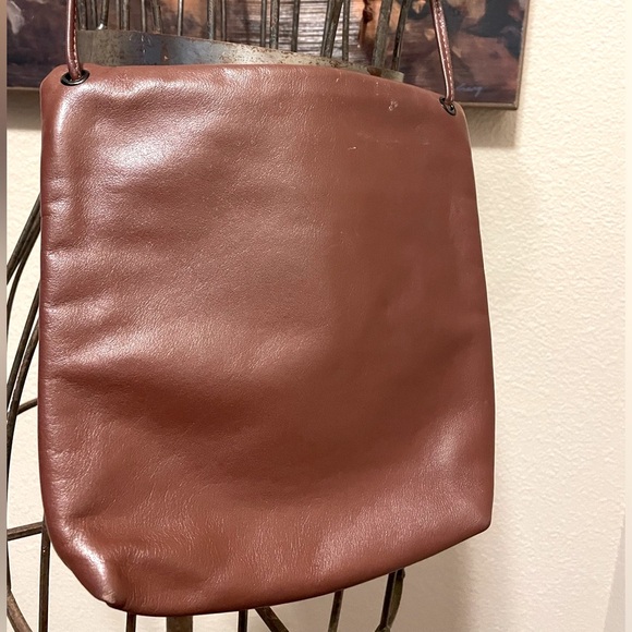 NEW Heifer Studio Artisan Made Abstract Designs Brown Leather Bag Crossbody - Picture 5 of 7